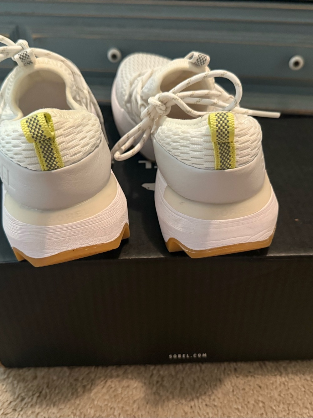 New Sorel White Kinetic Impact Sneakers Yellow 
 7.5 $228 Anthropologie shoes - Picture 13 of 15